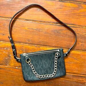 MICHAEL Michael Kors leather Signature logo print chain adjustable size belt bag